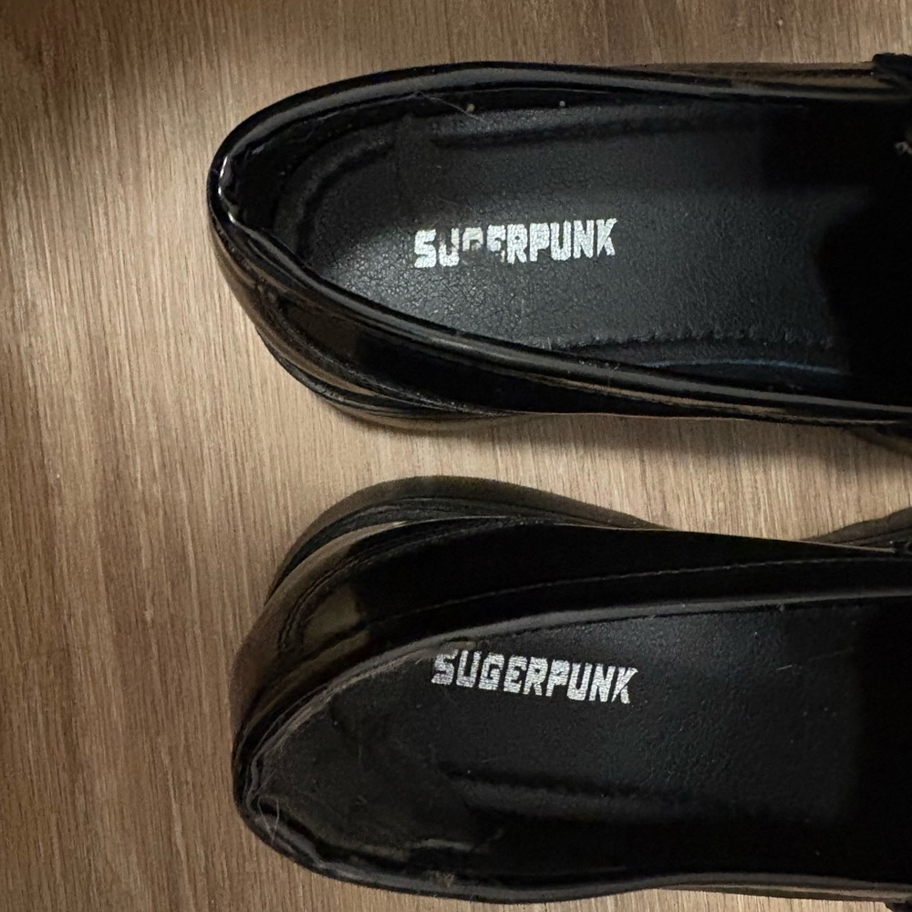 Sugar Punk Black Patent Platform Penny Loafers - Picture 3 of 6